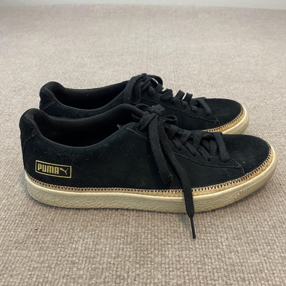 Puma Shoes‎ Mens Size 10.5 Black Suede Low Top Casual Sneakers Comfort 371749-01